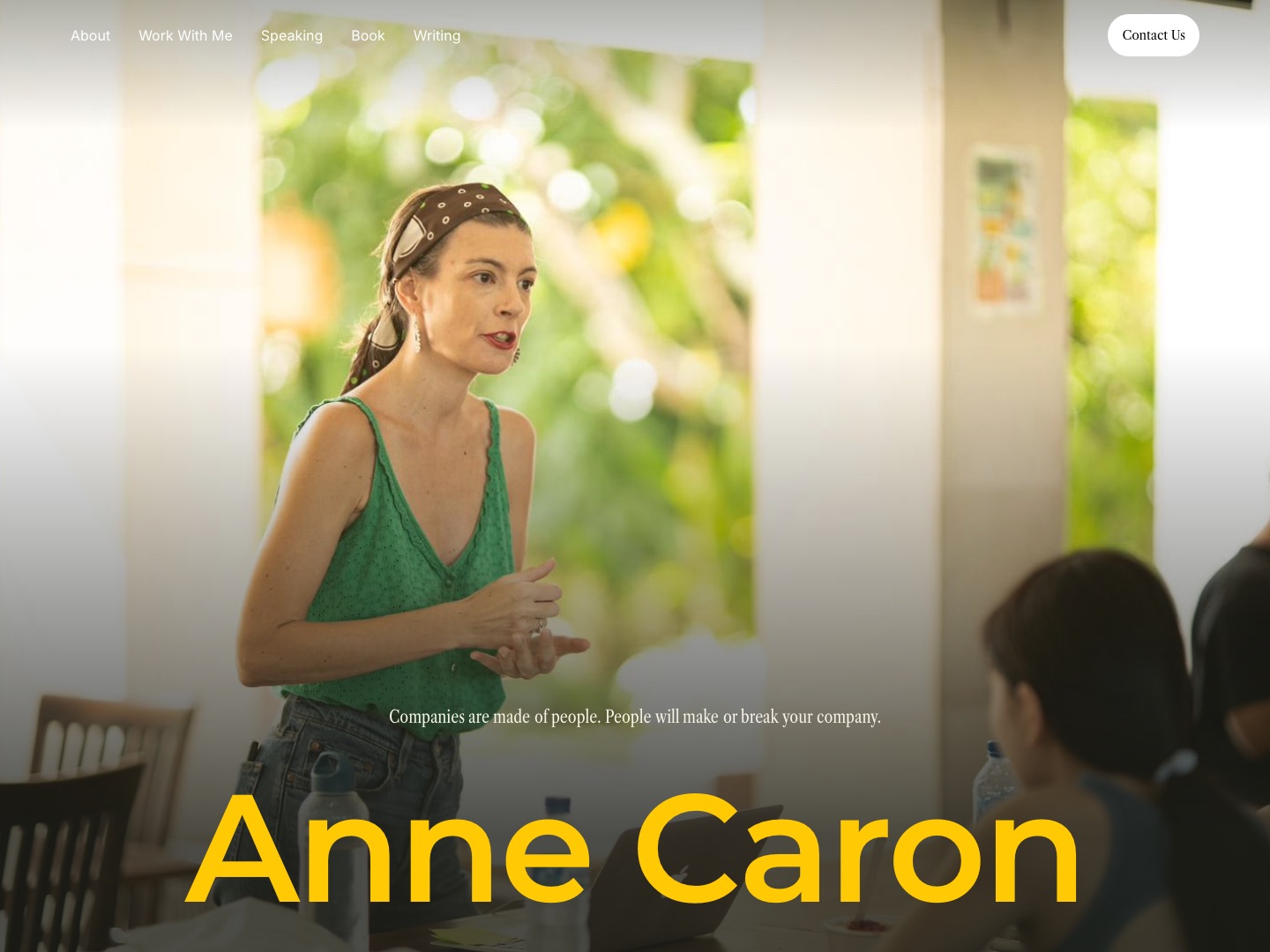 The Anne Caron website homepage