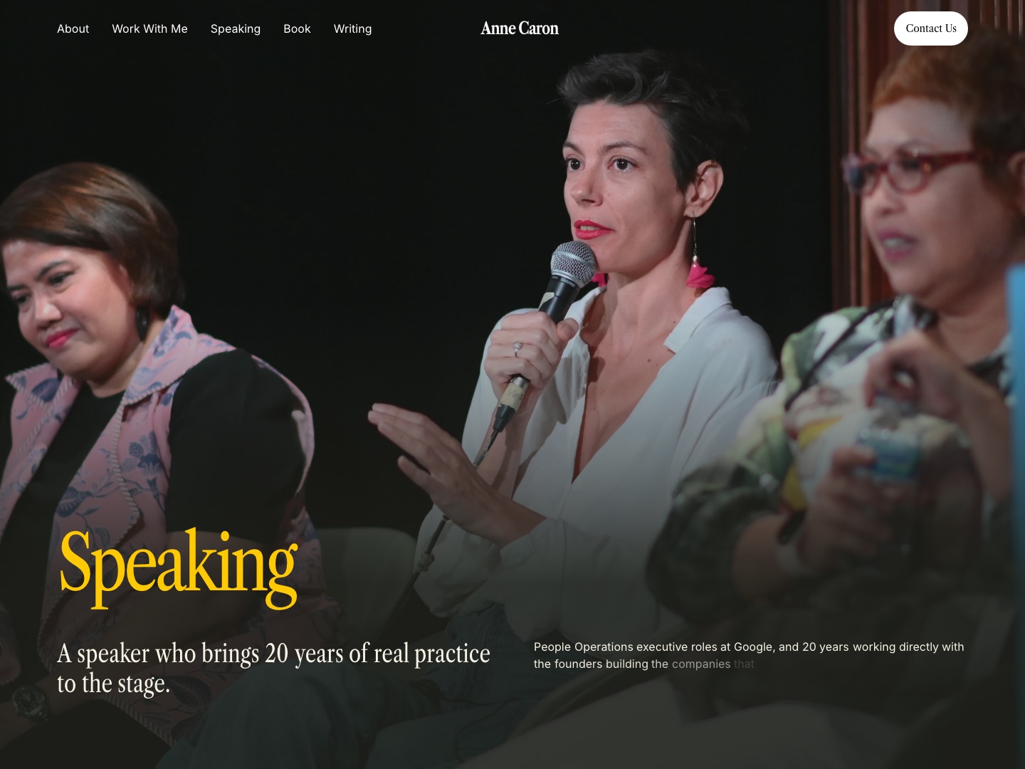 The Speaking page