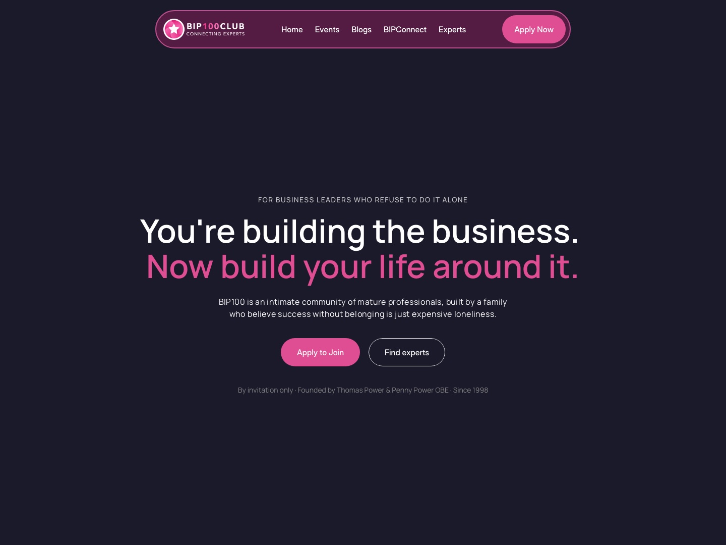 The BIP100 Club website homepage
