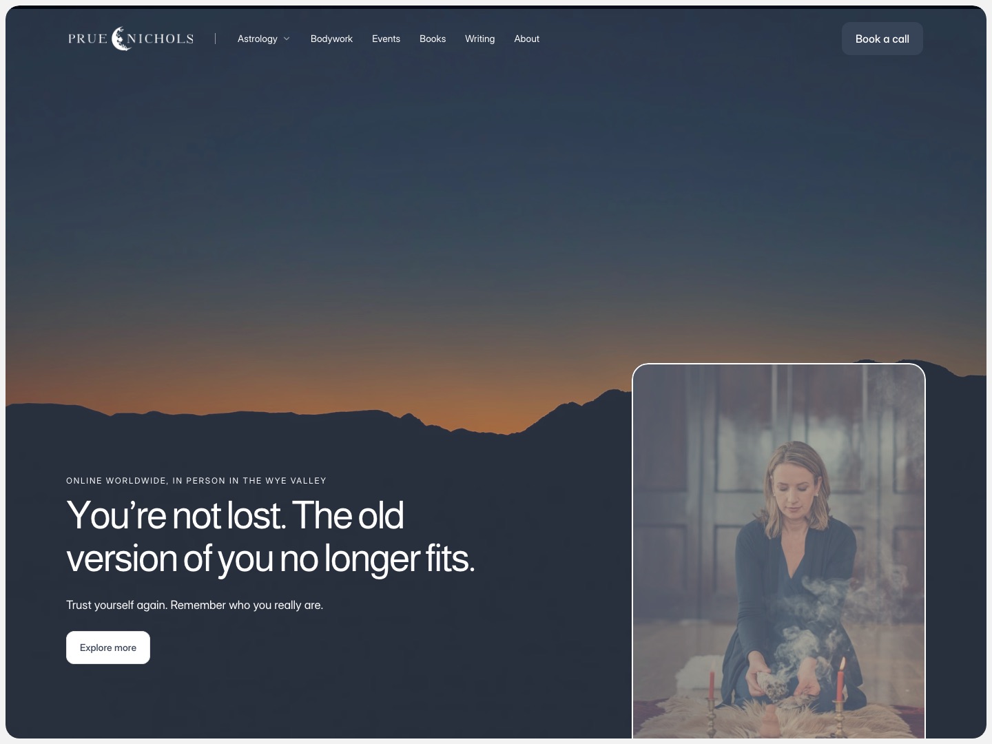 The Prue Nichols website homepage