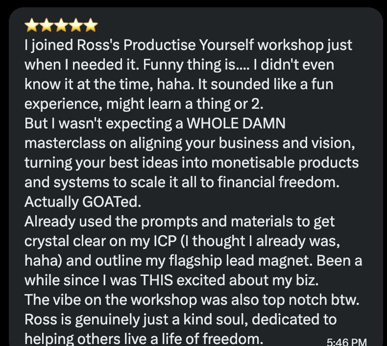 Feedback screenshot