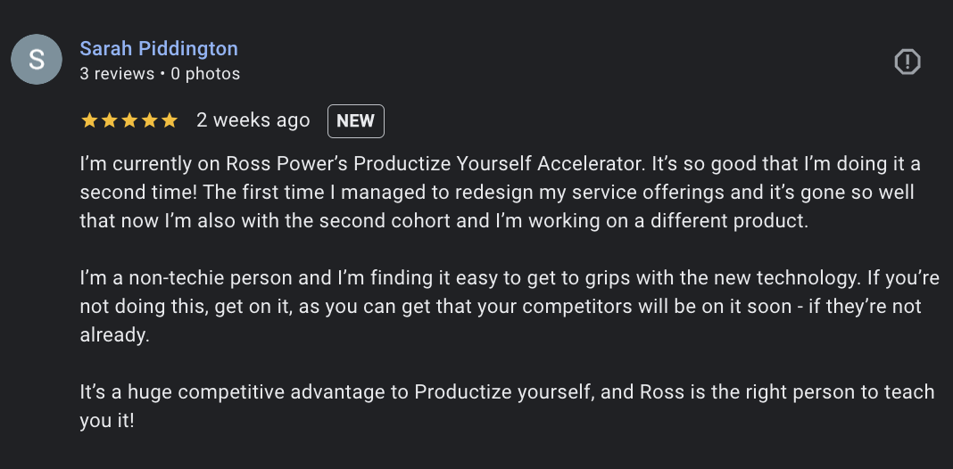 Feedback screenshot