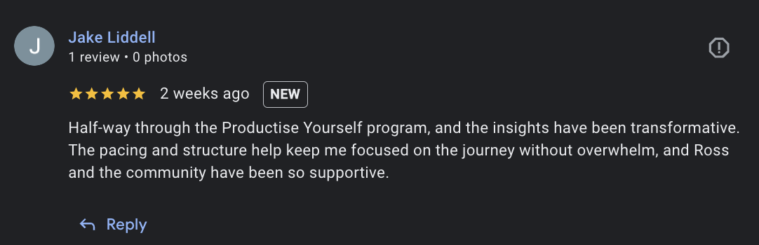 Feedback screenshot