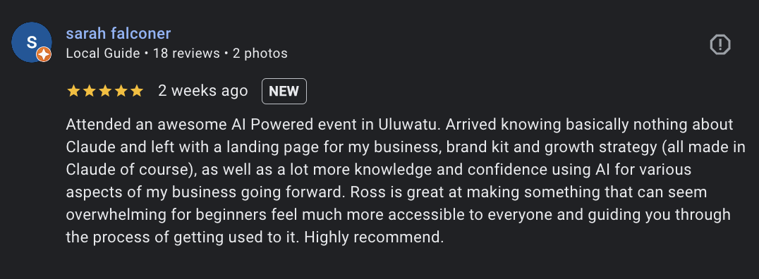 Feedback screenshot